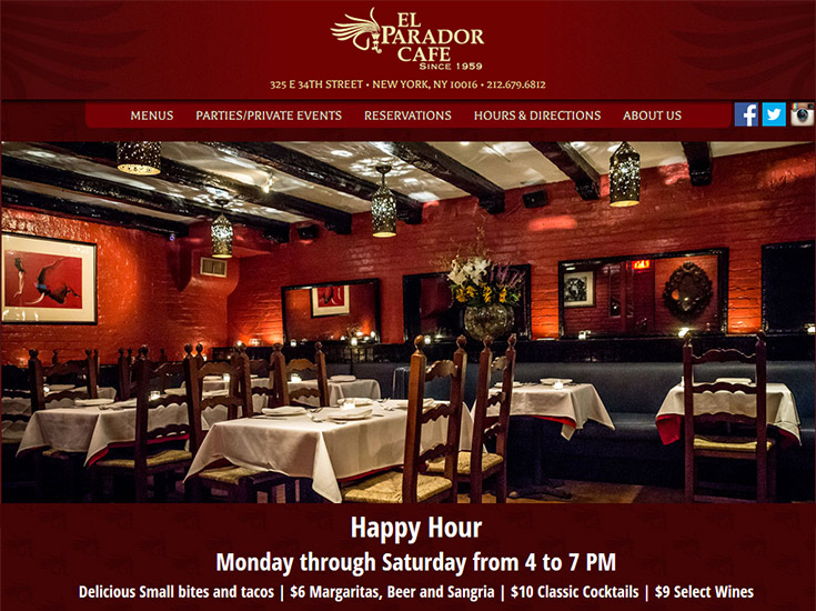 El Parador Cafe New York Web Design & Development